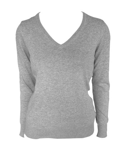 NŐI V-NYAKÚ FINOMKÖTÖTT PAMUT PULÓVER