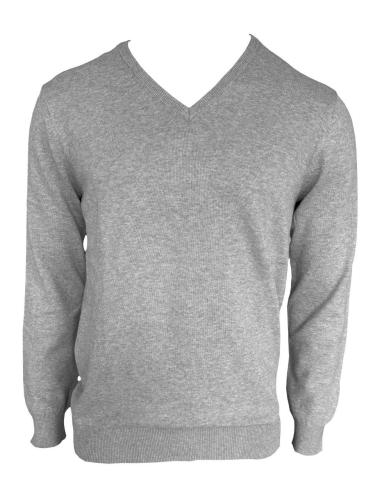 FÉRFI V-NYAKÚ FINOMKÖTÖTT PAMUT PULÓVER