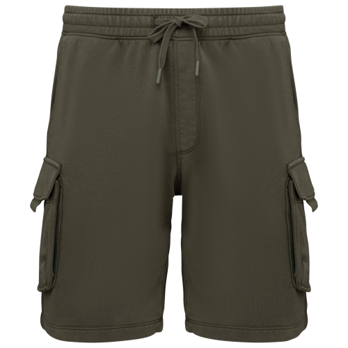 FÉRFI FRENCH TERRY MOSOTT HATÁSÚ CARGO SHORT