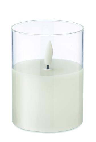 LED viaszgyertya üveg tartóban