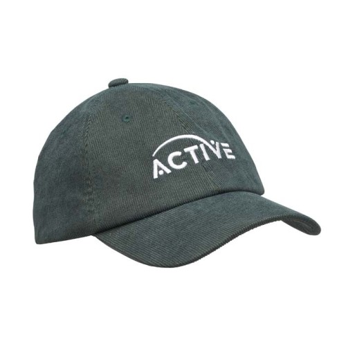 Kordbársony, megerősítés nélküli, 6 paneles baseball sapka.