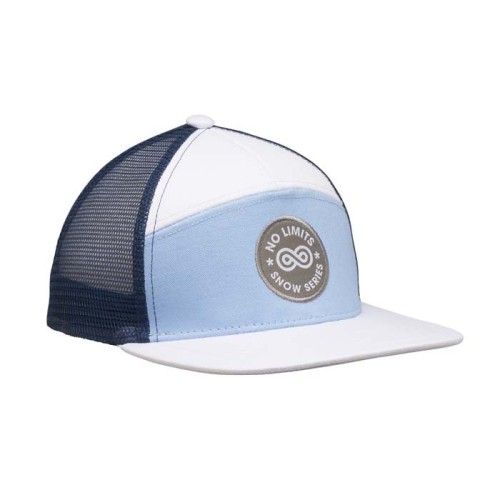 7 paneles pamut twill sapka lapos napellenzővel, hálós hátoldallal.