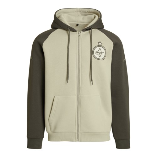 Raglán cipzáras kapucnis pulóver 320g PES-pamut