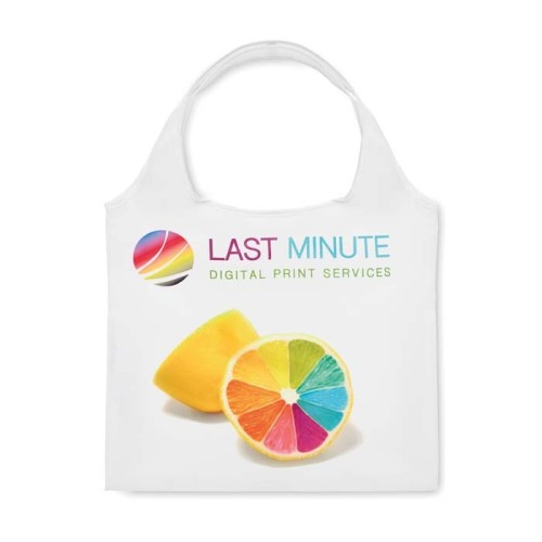 Összehajtható rPET táska belső zsebbel.