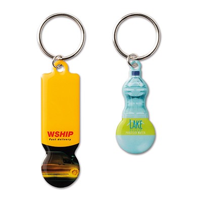 Alumínium bevásárlókocsi-érmés kulcstartó