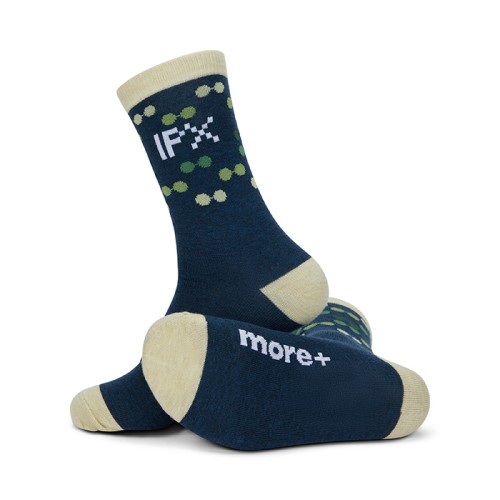 Egyedi dizájn szerinti merinó gyapjú jacquard crew zokni.