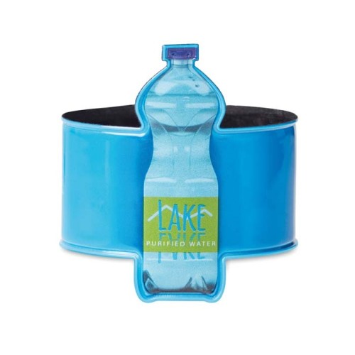 Promóciós, egyedi formájú fényvisszaverő csattanós karpánt.