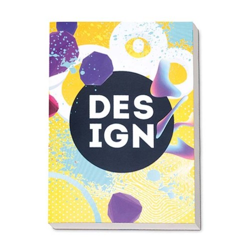 A5 méretű, puhafedeles, papír borítójú jegyzetfüzet az Ön egyedi dizájnja szerint nyomtatott lapokkal.