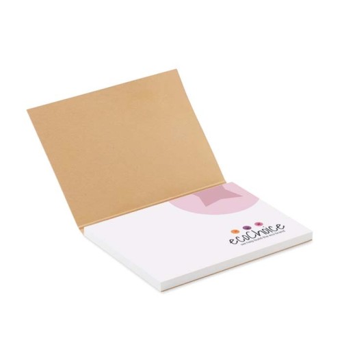 Puha újrahasznosított papír borítójú, öntapadós jegyzetelő 50 lappal (EU-ban gyártva)
