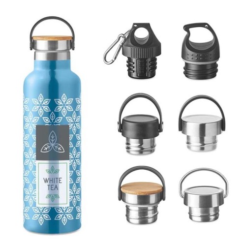 750 ml-es, egyedi Pantone színű, duplafalú rozsdamentes acél palack.