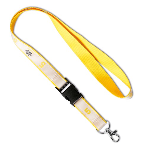 Levehető csatos, poliészter nyakpánt szitanyomott szatén réteggel.