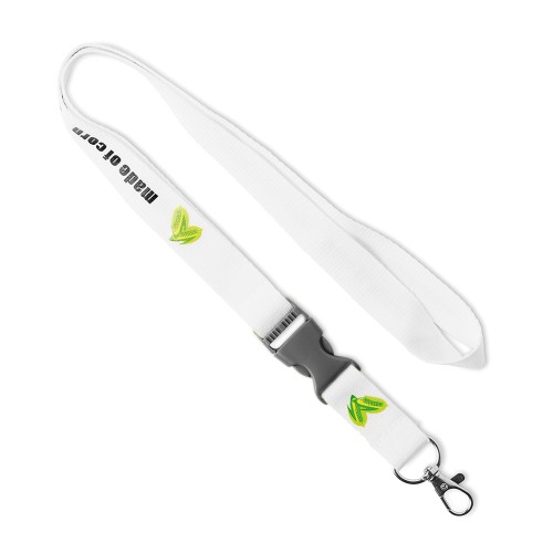 Levehető csatos, kukoricakeményítőből készült, szitanyomott nyakpánt.