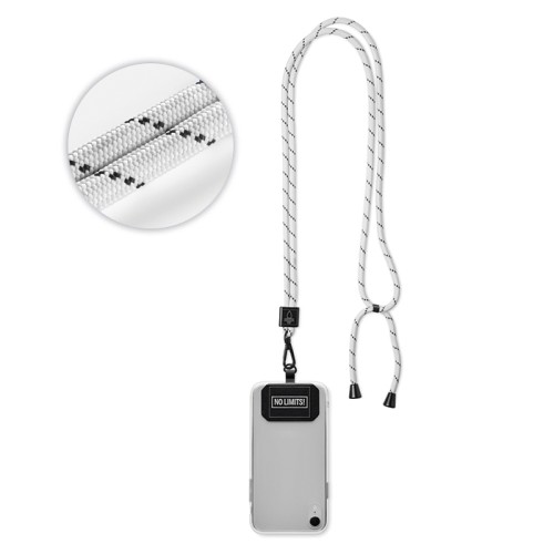 Keresztpántos, divatos 2 színű zsinóros RPET telefontartó