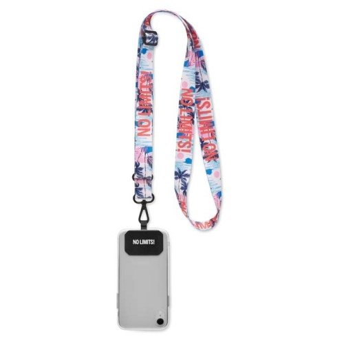 Szublimált, állítható keresztpántos telefontartó.